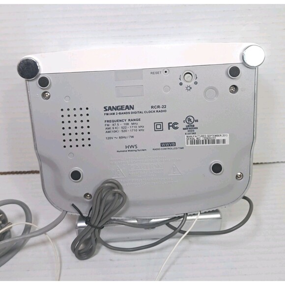 Sangean RCR-22 Atomic Digital Alarm Clock AM/FM 2 Bands Radio 2 Bands Time - Picture 7 of 7